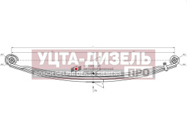 Изображение раздела рессора камаз-6580,65208 передняя (3 листа) l=1926мм чмз