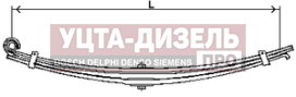 Изображение раздела рессора маз-6430 передняя (3 листа) l=1900мм оао маз (мрз)