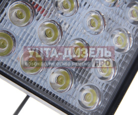 Изображение раздела фара рабочего света квадратная 117х117мм 48вт (16 led) рассеянный свет (flood) 12-24v megapower