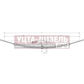 Изображение раздела рессора газ-2705,32213,3302 задняя (3 листа) дополнительная l=1500мм чмз