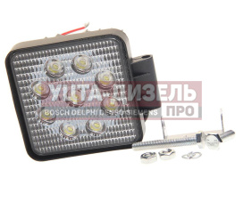 Изображение раздела фара рабочего света квадратная 110х110мм 27вт (9 led) рассеянный свет (flood) 12-24v megapower