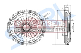 Изображение раздела корзина сцепления камаз-евро-2 (кпп-154;кпп-zf-16s151) mfz-430 sorl