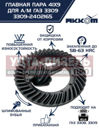 Изображение раздела пара главная газ-3309 41х9 акком