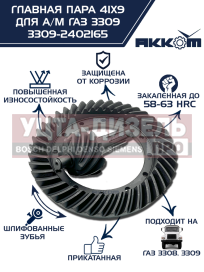 Изображение раздела пара главная газ-3309 41х9 акком
