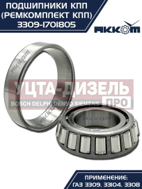 Изображение раздела ремкомплект газ-3309,33104 кпп (подшипники,прокладки,сальники) акком