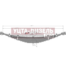 Изображение раздела рессора газ-3307,3309,газон next задняя (13 листов) l=1600мм чмз