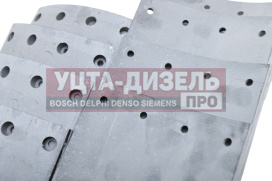 Изображение раздела накладка тормозной колодки маз сверленая расточен. комплект 8шт. с заклепками megapower
