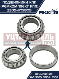 Изображение раздела ремкомплект газ-3309,33104 кпп (подшипники,прокладки,сальники) акком