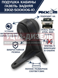 Изображение раздела кронштейн газ-3302 кабины в сборе задний акком