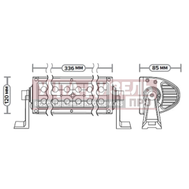 Изображение раздела балка светодиодная 12/24v 72w (24 светодиода) 336х120х85 направленный свет avtoelectrica